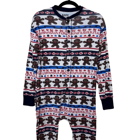 Lazy One Sweet Cheeks Drop Seat Open Back Cotton Gingerbread One Piece Pajamas S - Picture 4 of 10